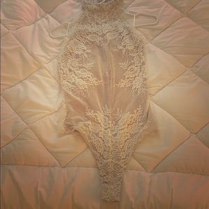 Free people white lace bodysuit